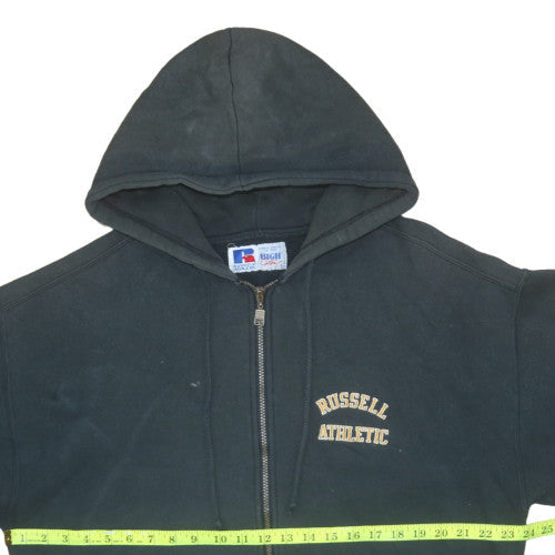 Russell Athletic Women's Black Full Zip Hoodie L Fleece Cotton
