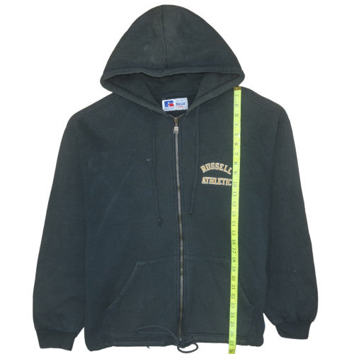 Russell Athletic Women's Black Full Zip Hoodie L Fleece Cotton