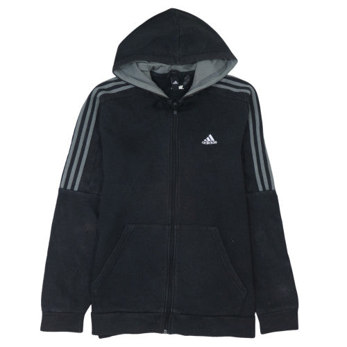 Adidas Mens Black Full Zip Hoodie Size L Sports Fleece Sweatshirt