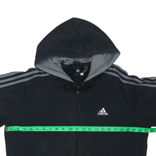 Adidas Mens Black Full Zip Hoodie Size L Sports Fleece Sweatshirt