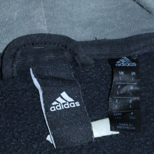 Adidas Mens Black Full Zip Hoodie Size L Sports Fleece Sweatshirt