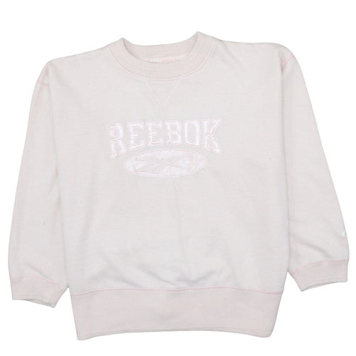 Reebok Women Beige Crew Neck Pullover Sweatshirt Size 12