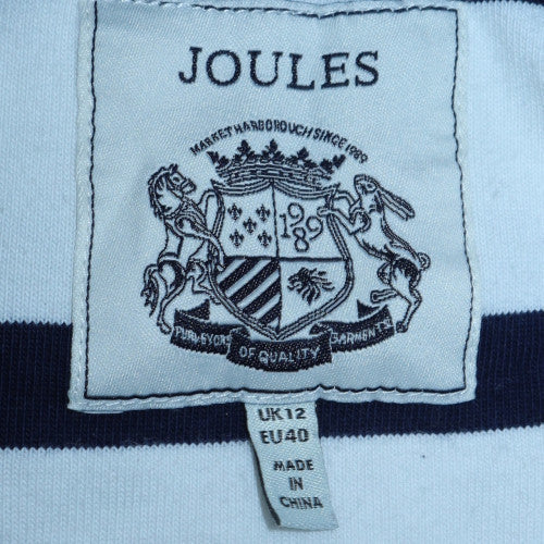 Joules Women Blue Striped Long Sleeve Collared Polo UK12