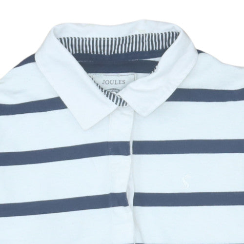 Joules Women Blue Striped Long Sleeve Collared Polo UK12