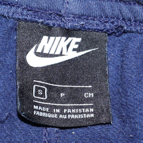 Nike Men's Blue Fleece Sweatpants Size S Elastic Waist Logo Joggers