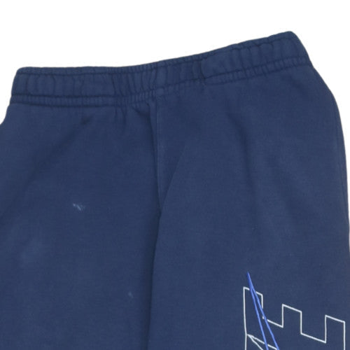 Nike Men's Blue Fleece Sweatpants Size S Elastic Waist Logo Joggers