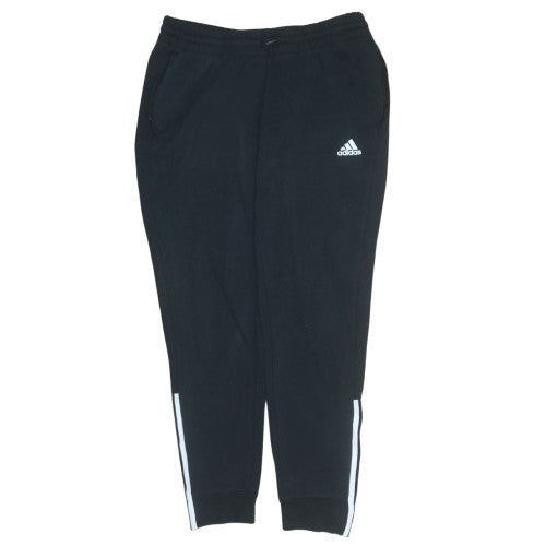 Adidas Womens Black Jogger Trousers Size M Fleece Elastic Waist