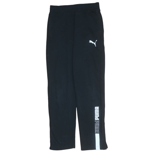 Puma Men Black Regular Fit Sweatpants Size M Sports Logo Trousers