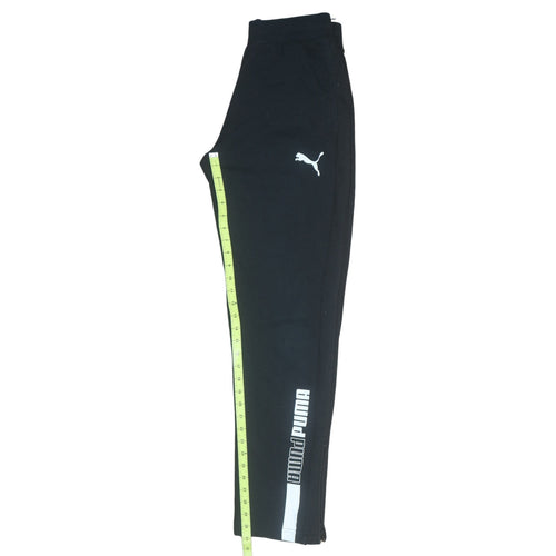 Puma Men Black Regular Fit Sweatpants Size M Sports Logo Trousers