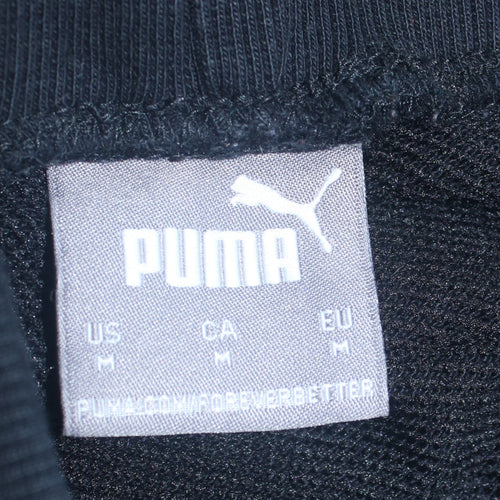 Puma Men Black Regular Fit Sweatpants Size M Sports Logo Trousers