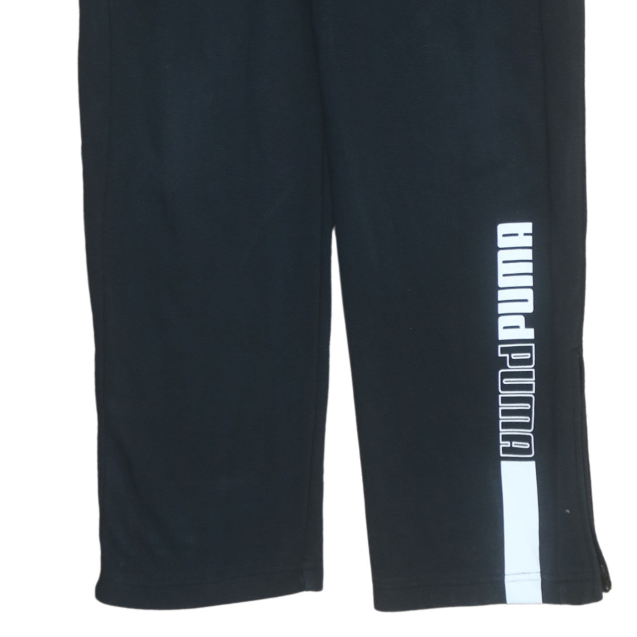 Puma Men Black Regular Fit Sweatpants Size M Sports Logo Trousers