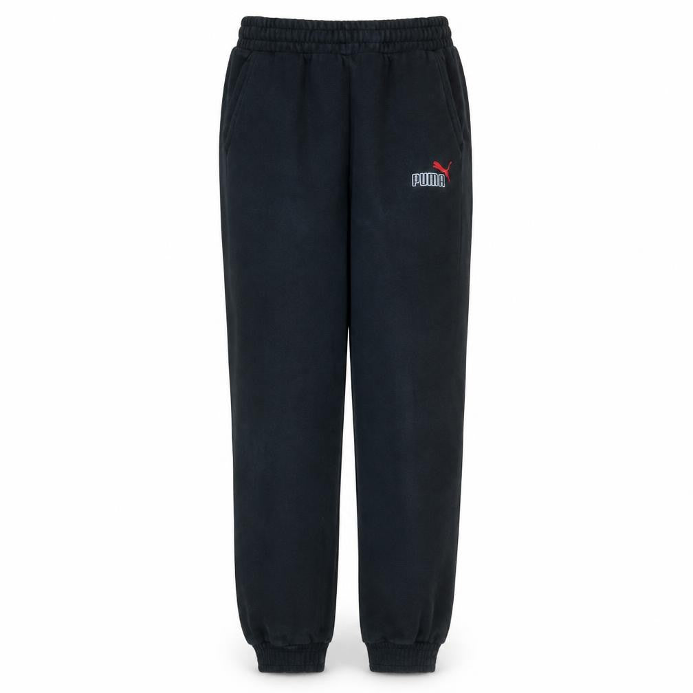 Puma Boys Black Jogger Trousers 13-14 Years Fleece Elastic Waist Casual