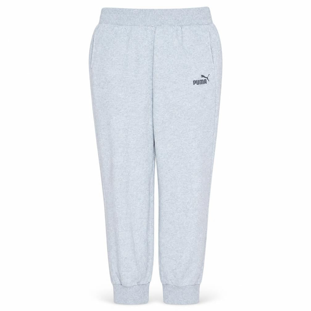 Front view of Puma women’s grey jogger sweatpants, size UK 12, cotton blend