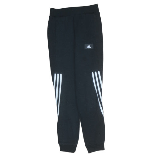 Adidas Boys Black Jogger Fleece Trousers 11-12 Years Elastic Waist Sportswear