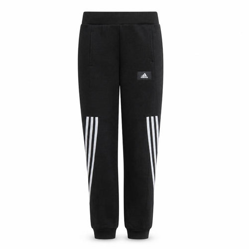 Adidas Boys Black Jogger Fleece Trousers 11-12 Years Elastic Waist Sportswear