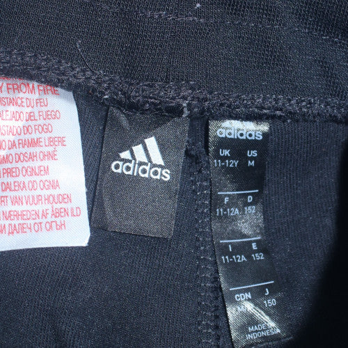 Adidas Boys Black Jogger Fleece Trousers 11-12 Years Elastic Waist Sportswear