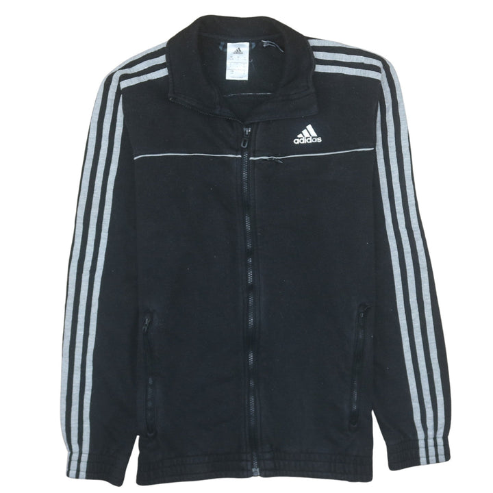 Adidas Men's Black Small Track Jacket Full Zip Cotton Activewear