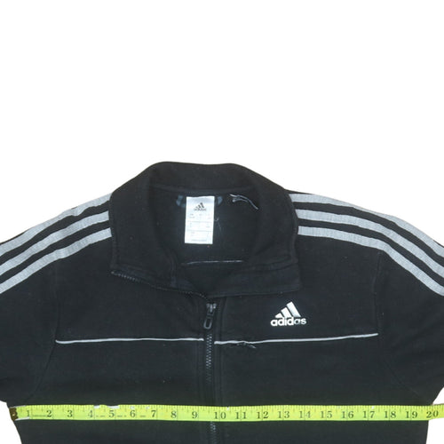 Adidas Men's Black Small Track Jacket Full Zip Cotton Activewear