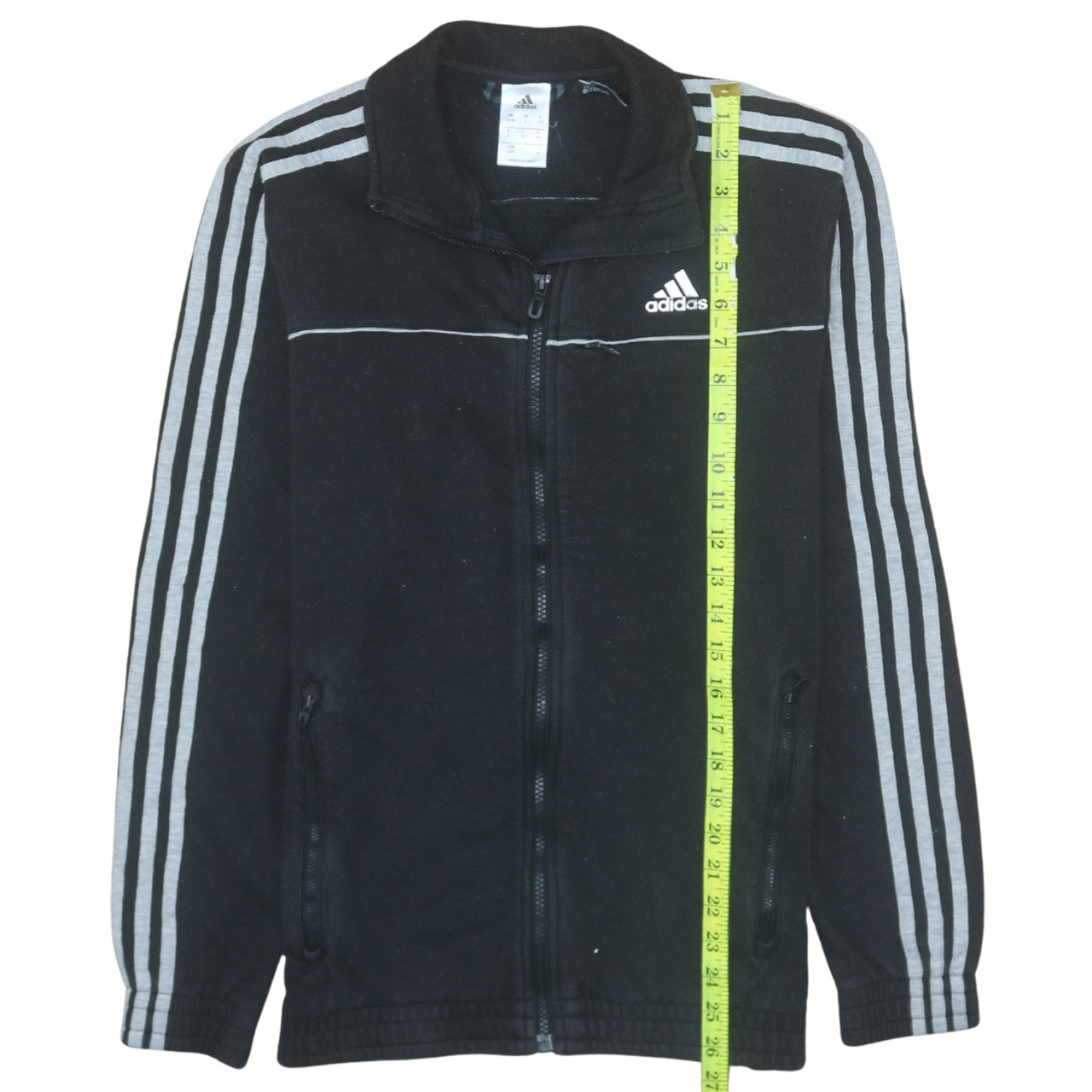 Adidas Men's Black Small Track Jacket Full Zip Cotton Activewear