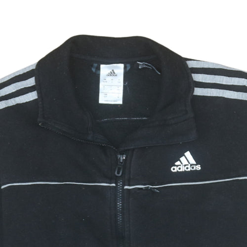 Adidas Men's Black Small Track Jacket Full Zip Cotton Activewear