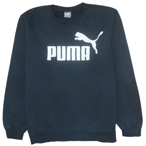 Puma Men's Black XL Pullover Sweatshirt Crew Neck Sports Fleece