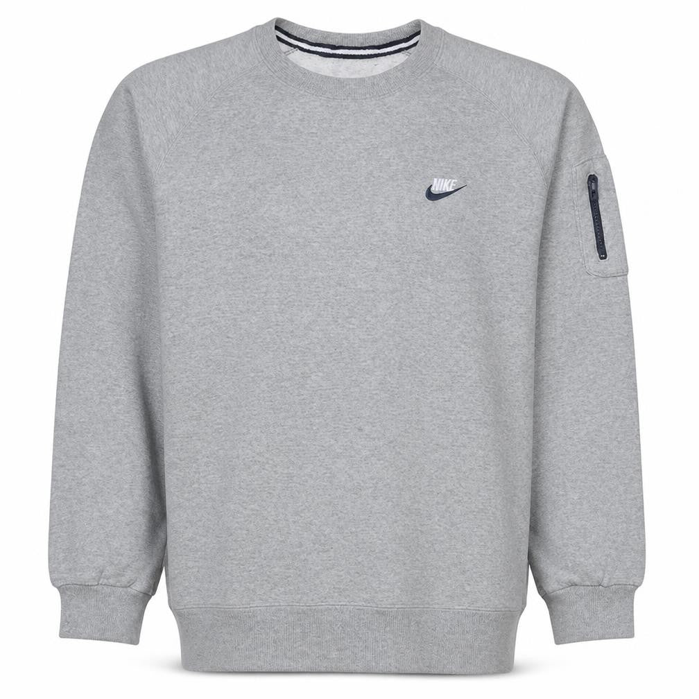 Front view of Nike Men's Grey XL Crew Neck Pullover Sweatshirt