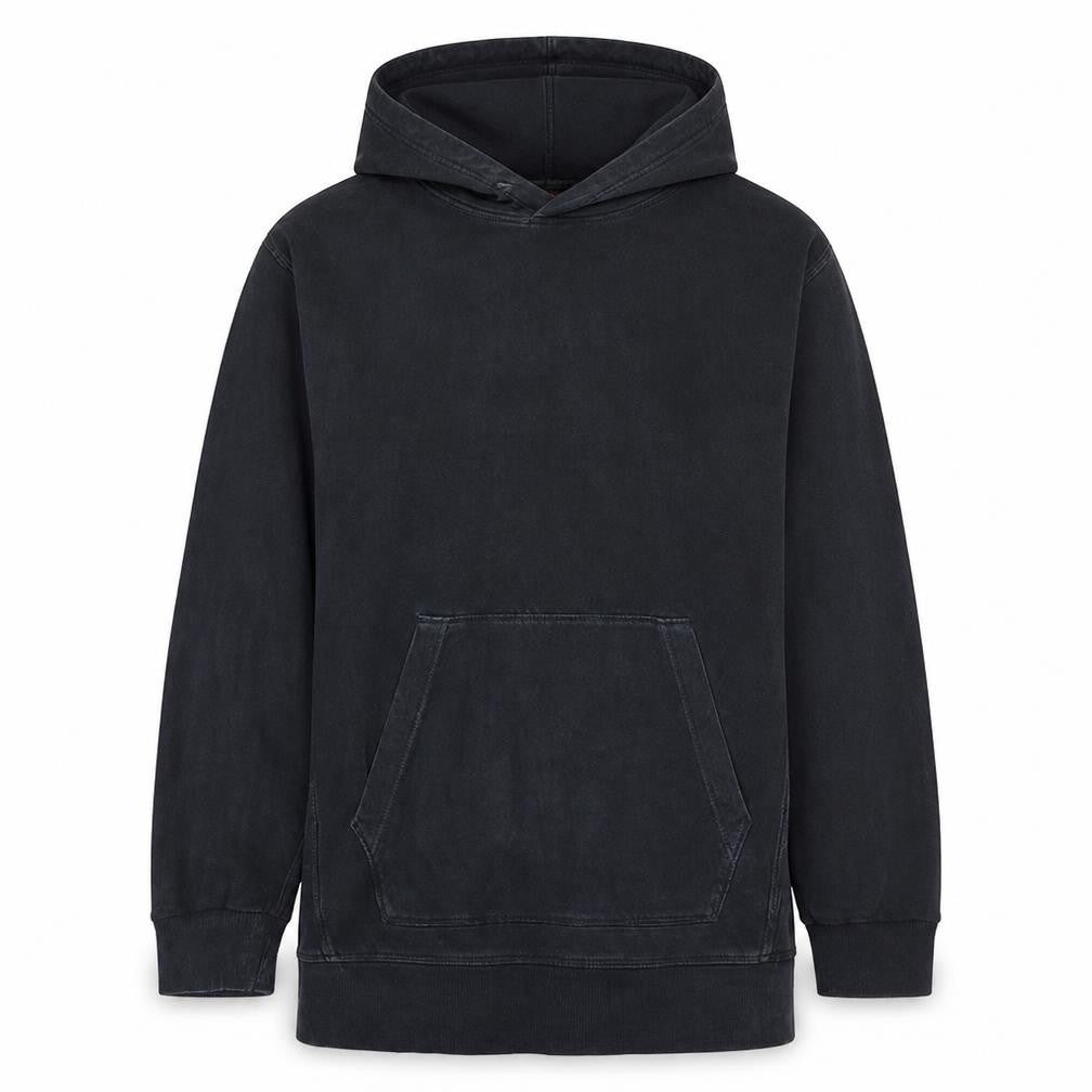 Front view of BOSS Men's Black Pullover Hoodie S Regular Fit Cotton Blend