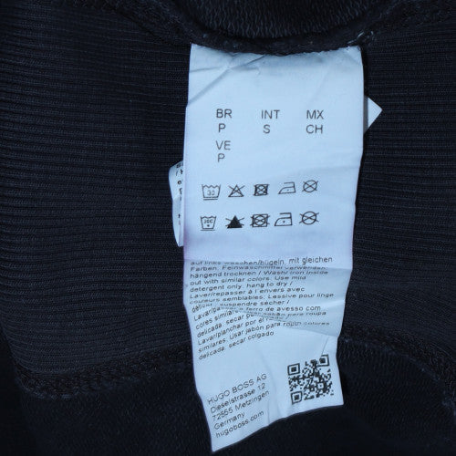 BOSS Men's Black Pullover Hoodie S Regular Fit Cotton Blend