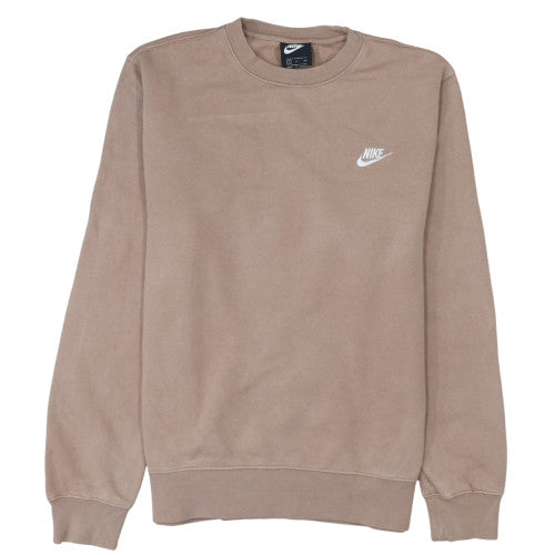 Nike Men's Beige Crew Neck Pullover Fleece Sweatshirt Size S