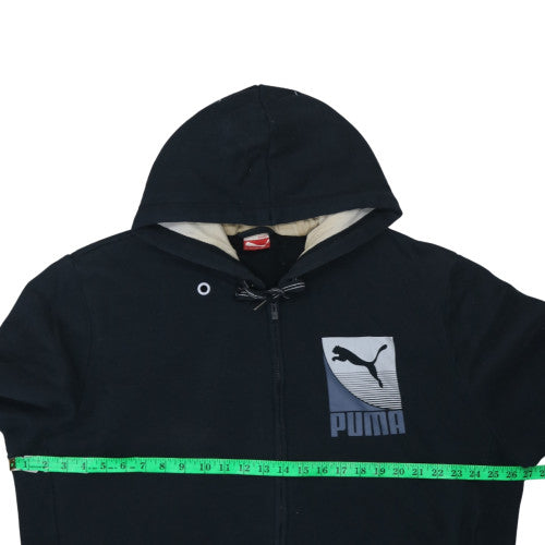 Puma Men's Black 2XL Full Zip Hoodie with Logo Design