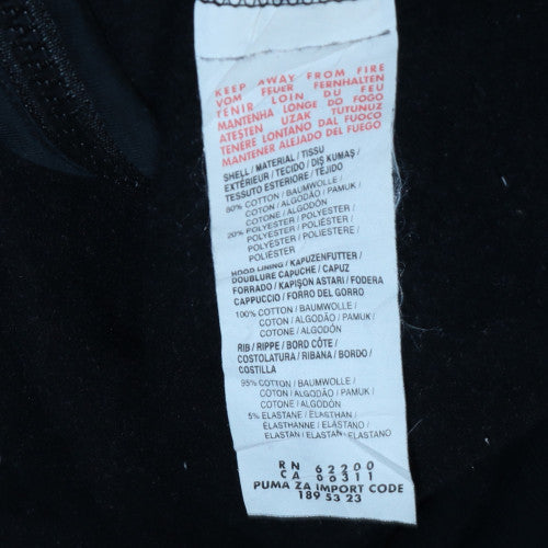 Puma Men's Black 2XL Full Zip Hoodie with Logo Design