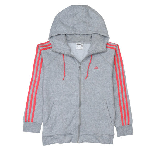 Adidas Womens Grey Full Zip Hoodie Size M 12-14 Climalite