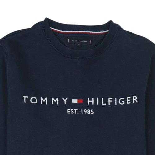 Tommy Hilfiger Men's Blue Medium Crew Neck Pullover Sweatshirt