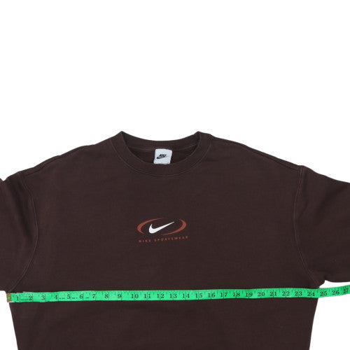 Nike Women Brown Small Pullover Sweatshirt Crew Neck Sportswear