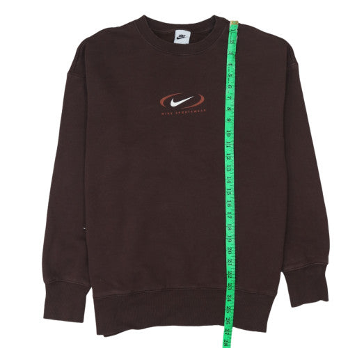 Nike Women Brown Small Pullover Sweatshirt Crew Neck Sportswear