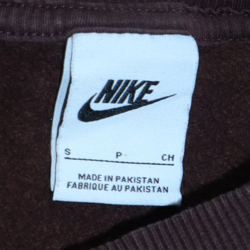 Nike Women Brown Small Pullover Sweatshirt Crew Neck Sportswear