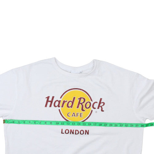 Hard Rock Cafe Women's White XL Pullover Sweatshirt London Logo