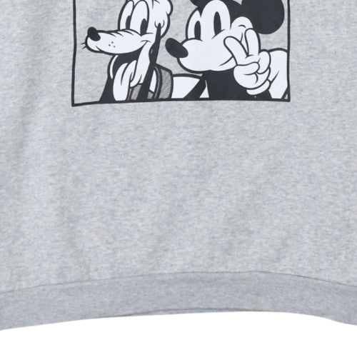 Disney Women Grey Hoodie Sweatshirt M Mickey & Friends Pullover