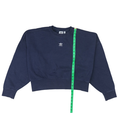 Adidas Womens Navy Blue Crew Neck Pullover Sweatshirt UK 12