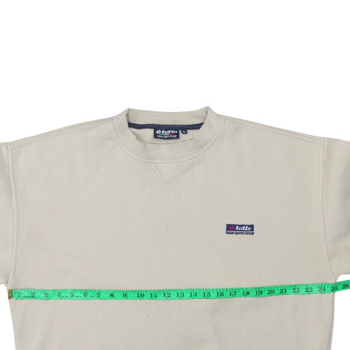 Lotto Men's Beige XL Pullover Sweatshirt Crew Neck Vintage Sportswear