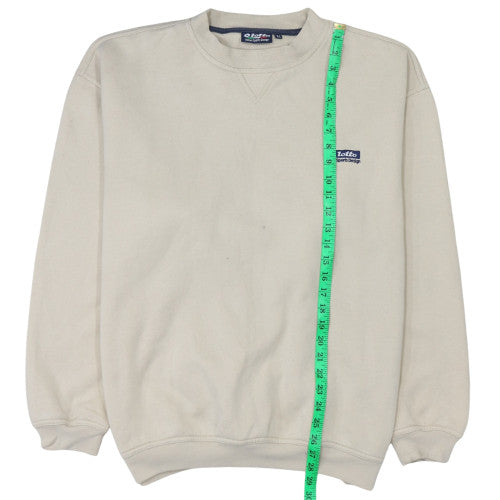 Lotto Men's Beige XL Pullover Sweatshirt Crew Neck Vintage Sportswear