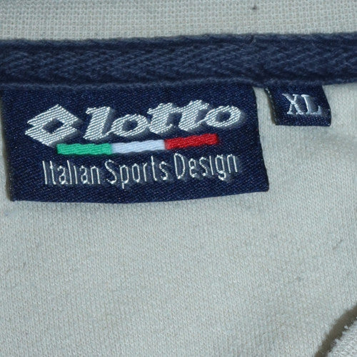 Lotto Men's Beige XL Pullover Sweatshirt Crew Neck Vintage Sportswear