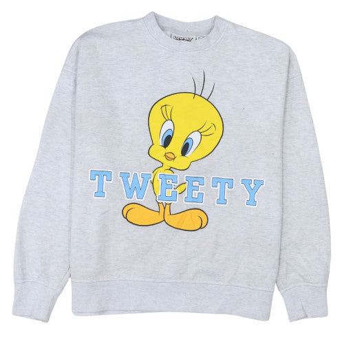 Looney Tunes Women Grey Tweety Sweatshirt Size S Crew Neck Pullover