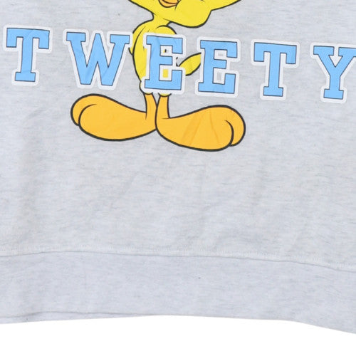 Looney Tunes Women Grey Tweety Sweatshirt Size S Crew Neck Pullover