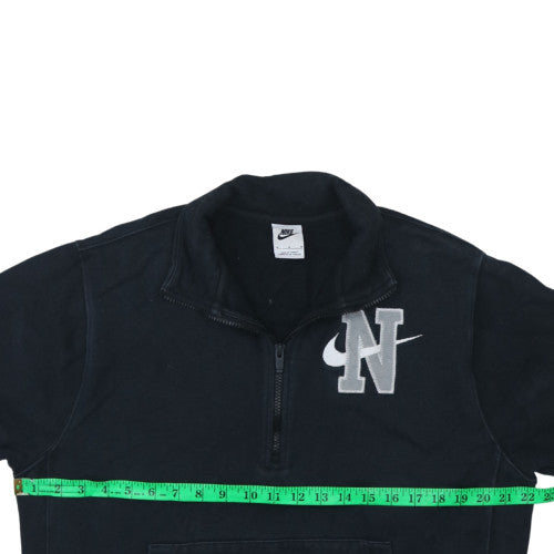 Nike Women's Black Cotton 1/2 Zip Sweatshirt M Embroidered Logo