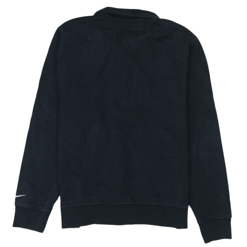 Nike Women's Black Cotton 1/2 Zip Sweatshirt M Embroidered Logo