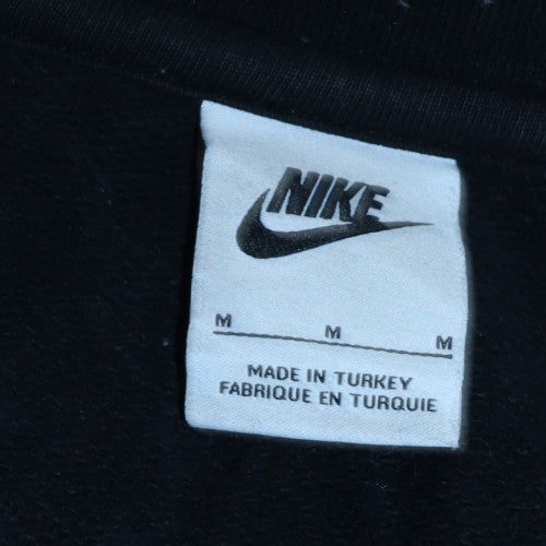 Nike Women's Black Cotton 1/2 Zip Sweatshirt M Embroidered Logo