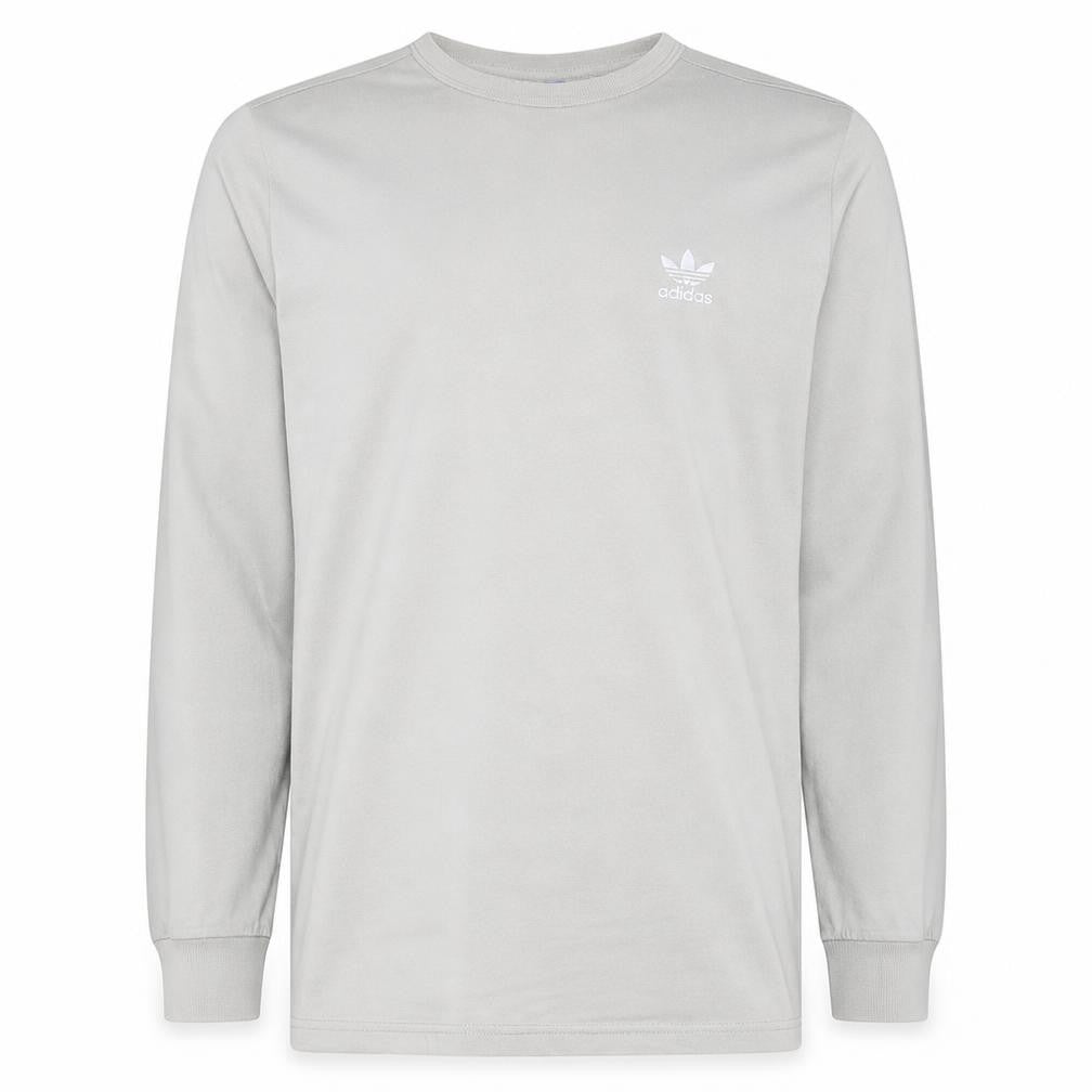 Front view of adidas Men's Beige Crew Neck Pullover Sweatshirt, size M