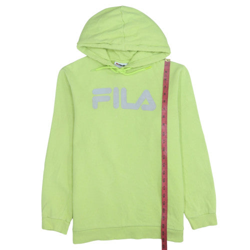 Fila Womens Lime Green Pullover Hoodie S 10 Cotton Blend Logo Casual