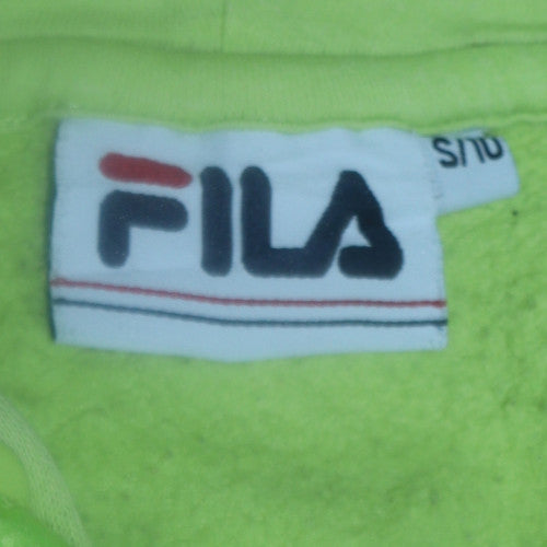 Fila Womens Lime Green Pullover Hoodie S 10 Cotton Blend Logo Casual